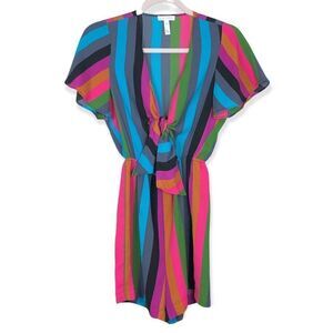 Leith Nordstrom’s Bright Colorful Rainbow Stripe Romper